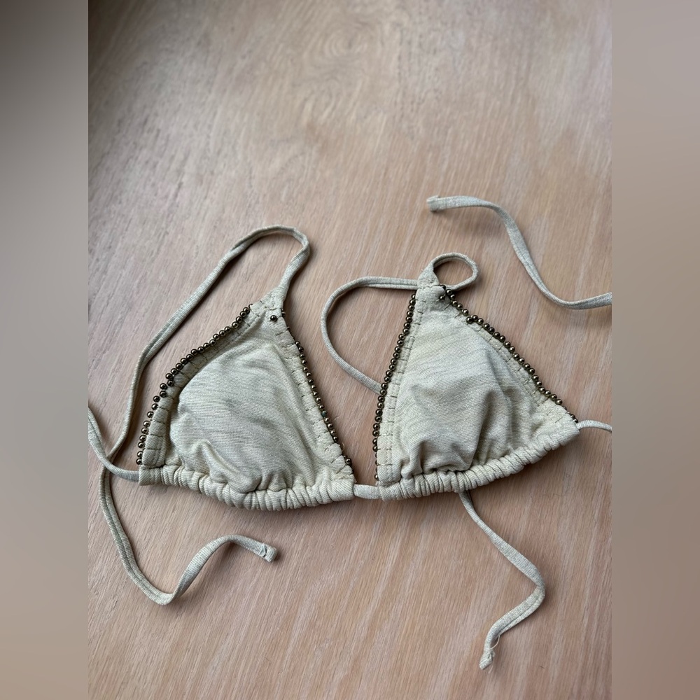 Target gold glitter bikini top